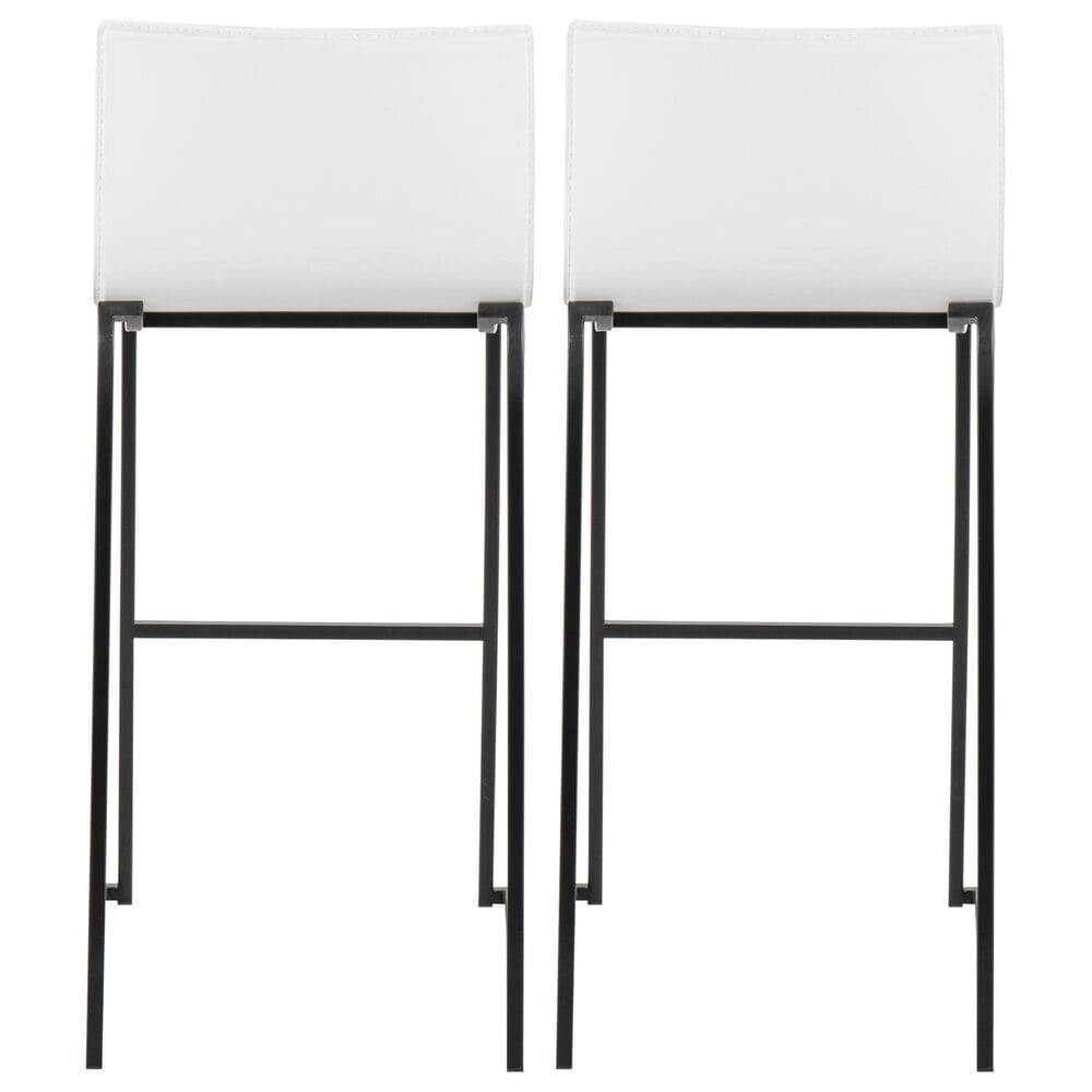 Lumisource Mara Barstool with White Cushion in Black &#40;Set of 2&#41;, , large