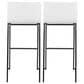 Lumisource Mara Barstool with White Cushion in Black (Set of 2), , large