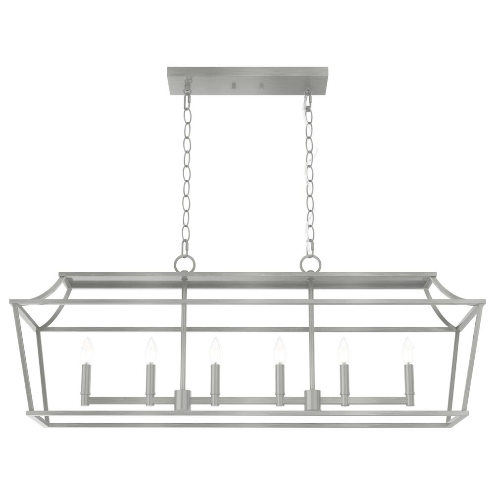 Hunter Laurel Ridge 6-Light Linear Chandelier in Brushed Nickel, , large