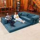 Jaxx Unsofa 2-Piece Modular Right Facing L-Shaped Sectional in Aqua Blue, , large