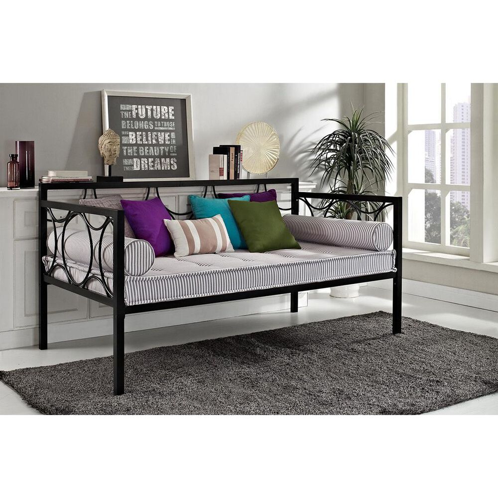 Dorel Rebecca Twin Metal Daybed in Black, , large