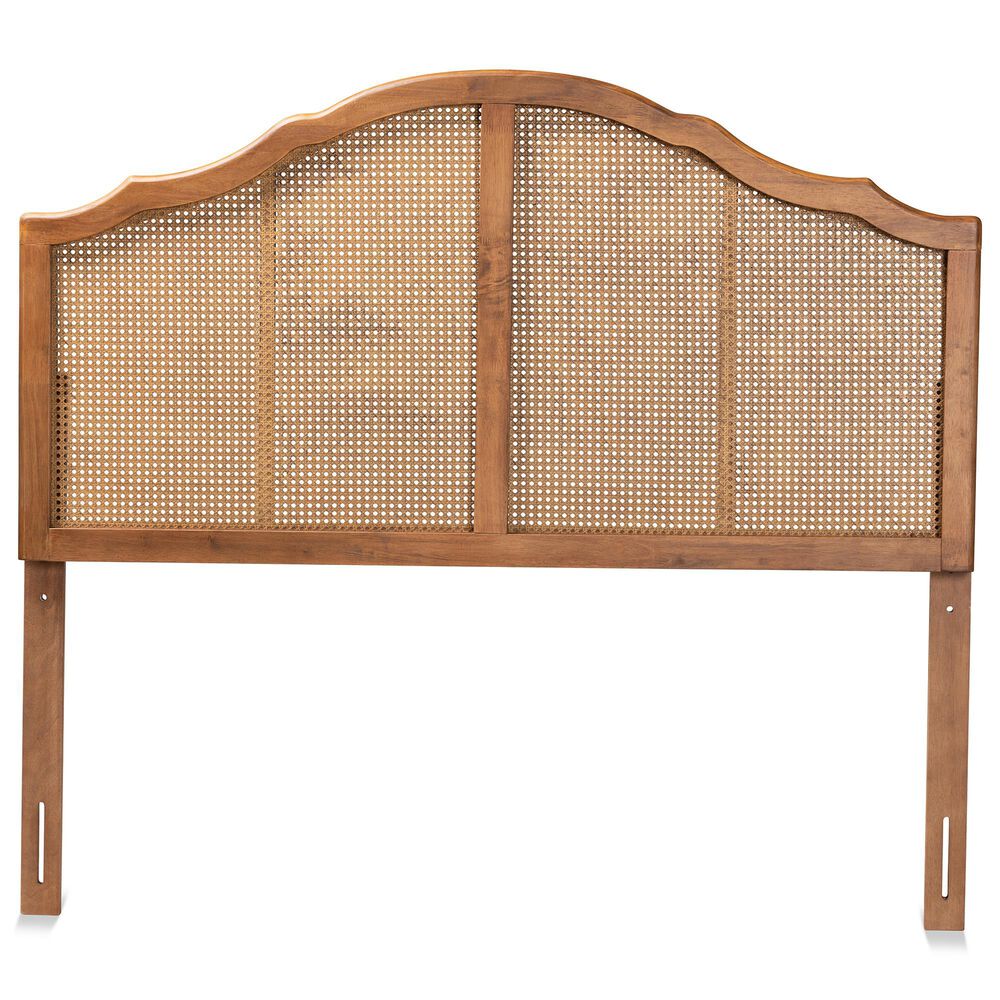 Baxton Studio Iris Queen Arched Headboard in Ash Walnut, , large
