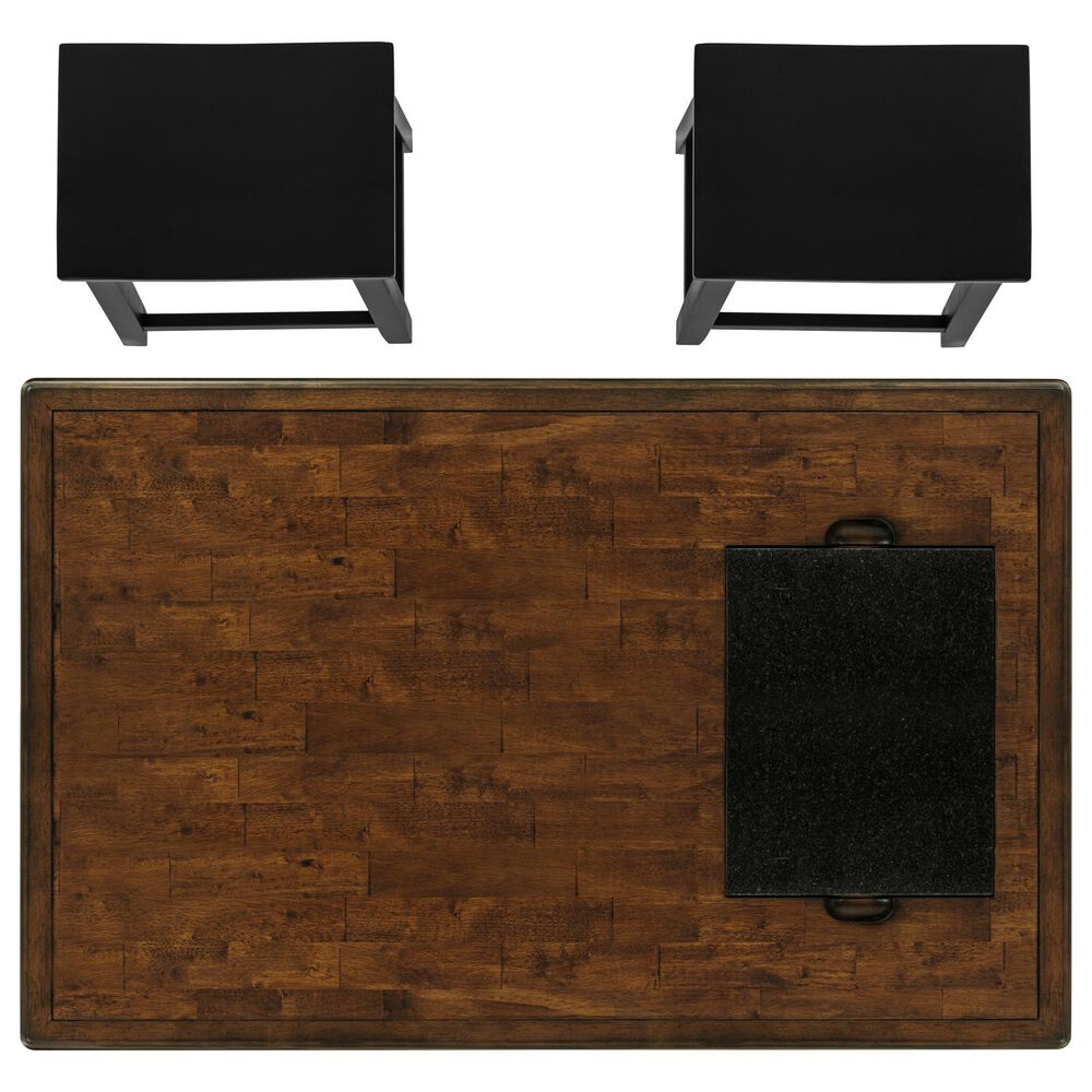 Linden Boulevard Traditional Style Stationary Kitchen Island with 2 Stools, , large