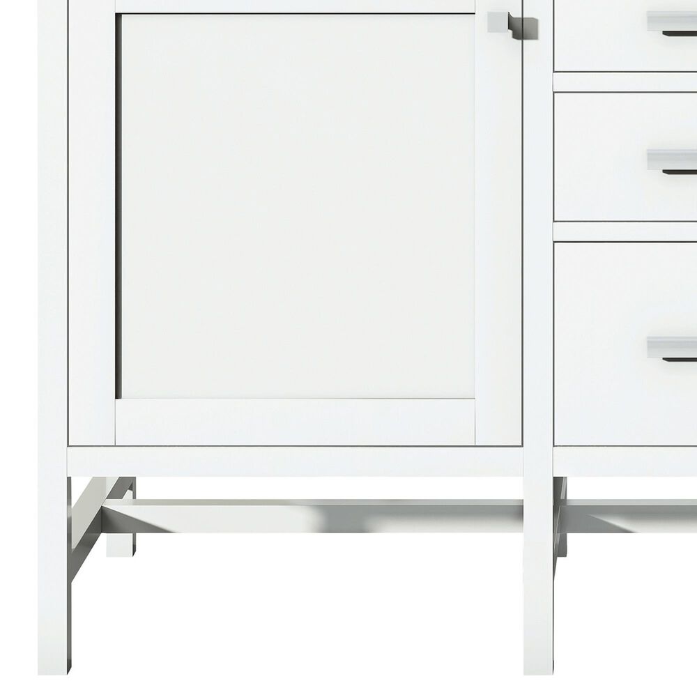 James Martin Vanities Addison 60&quot; Double Bathroom Vanity in Glossy White with 3 cm Lime Delight Quartz Top and Rectangular Sinks, , large