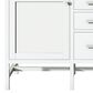 James Martin Vanities Addison 60" Double Bathroom Vanity in Glossy White with 3 cm Lime Delight Quartz Top and Rectangular Sinks, , large