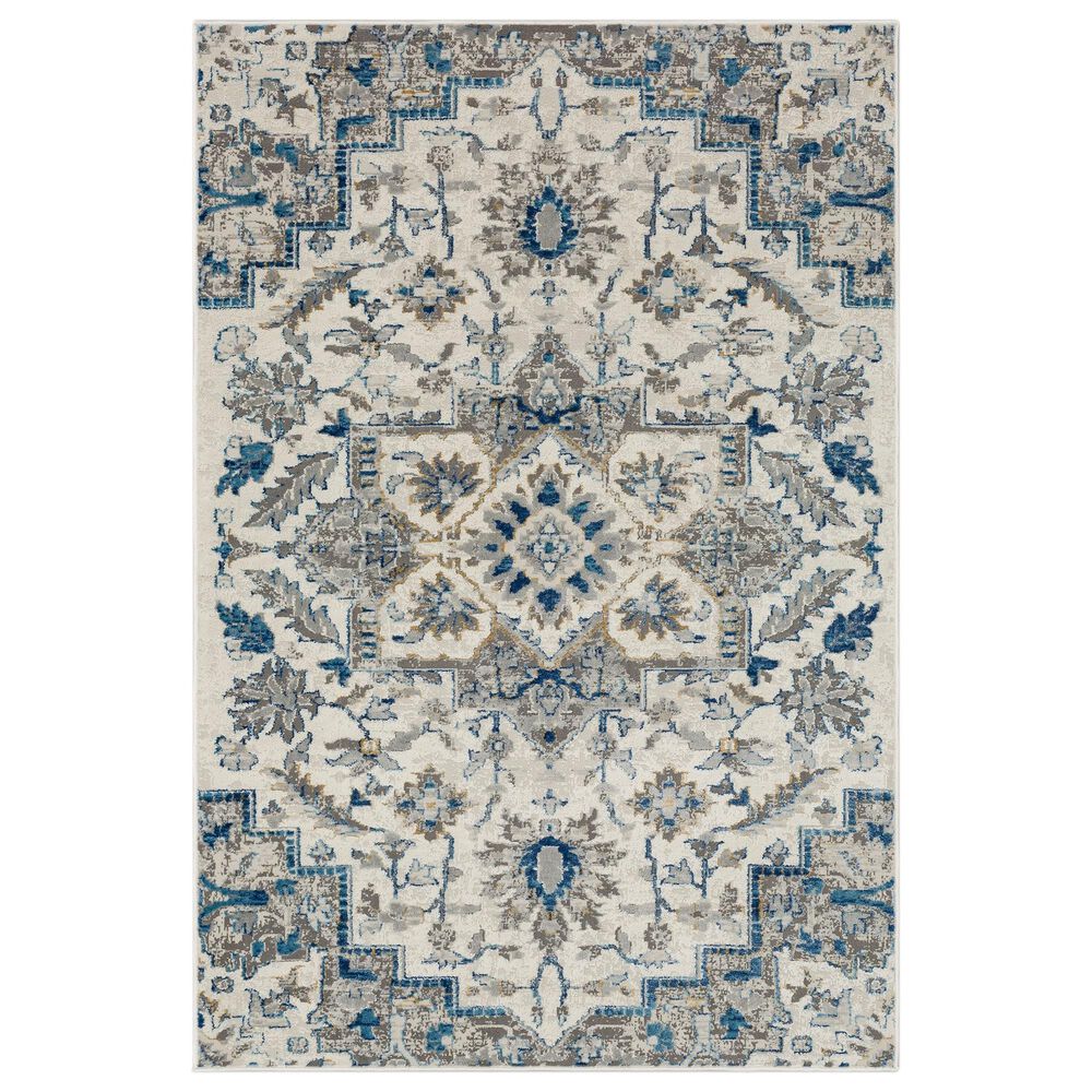 Karastan Cleo Copeland 5"3" x 8" Blue Area Rug, , large