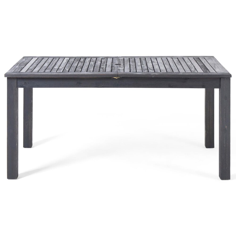Hearth and Haven 7-Piece Outdoor Expandable Dining Set with Light Grey Cushions in Dark Grey, , large