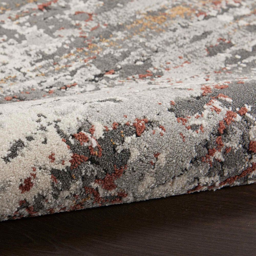 Nourison Tangra TNR02 2&#39;2&quot; x 7&#39;6&quot; Grey and Multicolor Runner, , large