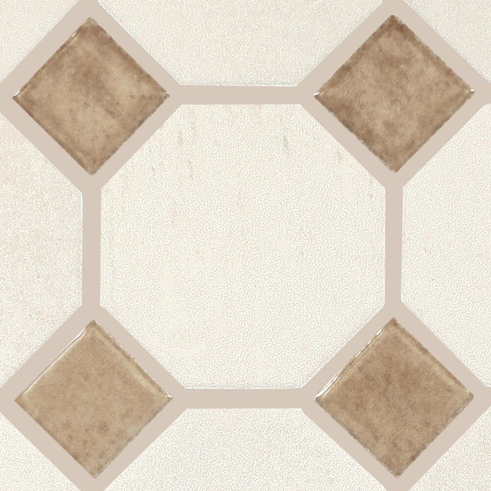 Dal-Tile Relicca Pristine Foxed 12" x 12" Octagon Dot Ceramic Mosaic Sheet, , large