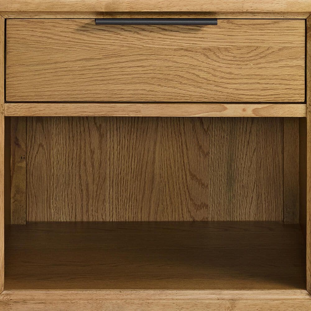 Hawthorne Furniture Newport 1-Drawer Nightstand in Natural Oak and Matte Black, , large