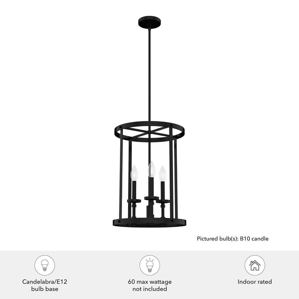 Hunter Briargrove Small Foyer Light in Matte Black, , large