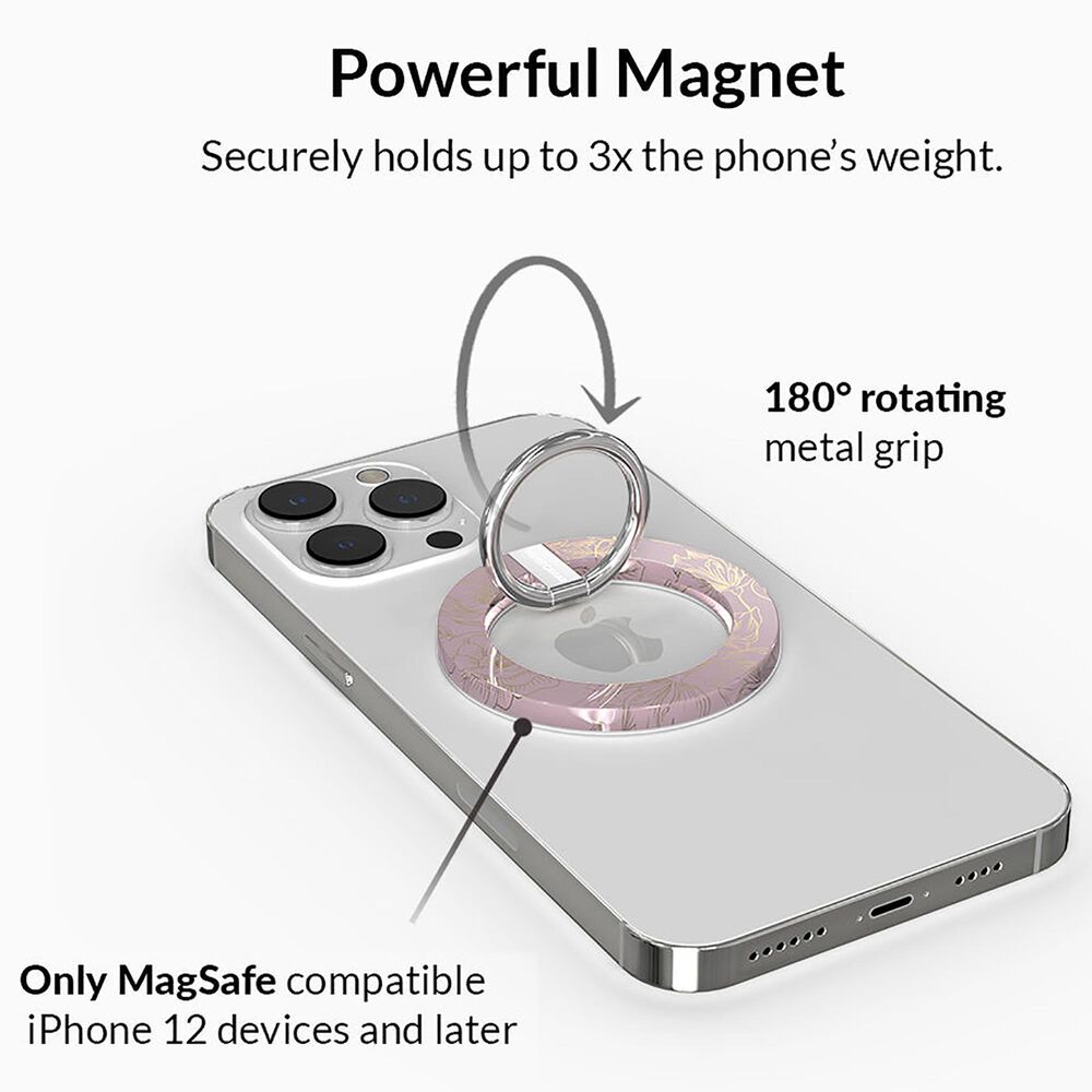 Velvet Caviar MagSafe Grip Ring in Dusty Rose Chrome Floral, , large