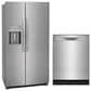Frigidaire Gallery 2-Piece Kitchen Package with 36" Standard Depth Side by Side Refrigerator and 24" Recessed Handle Dishwasher in Stainless Steel, , large