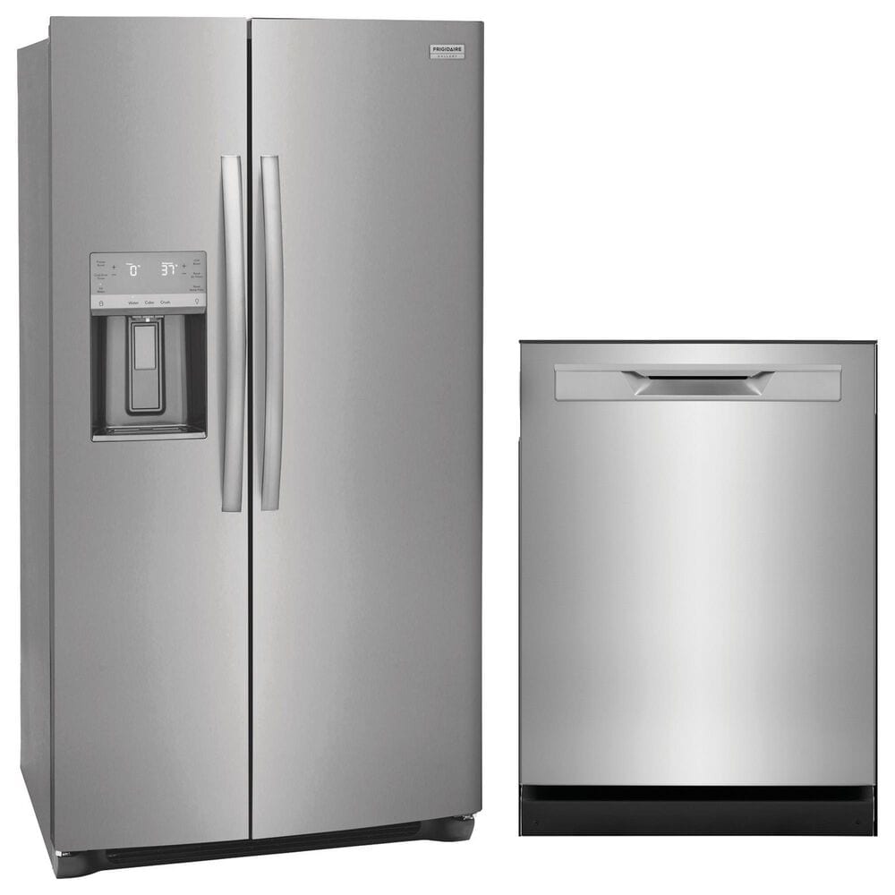 Frigidaire Gallery 2-Piece Kitchen Package with 36" Standard Depth Side by Side Refrigerator and 24" Recessed Handle Dishwasher in Stainless Steel, , large
