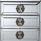 Baxton Studio Laken Mirrored 3-Drawer End Table in Silver and Antique Bronze, , large