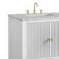 James Martin Myrrin 30" Single Bathroom Vanity in Bright White with 3 cm Victorian Silver Silestone Top and Rectangular Sink, , large
