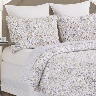 C and F Home Selma 3-Piece Full/Queen Quilt Set in Blue, Tan, Gray, and Gold, , large
