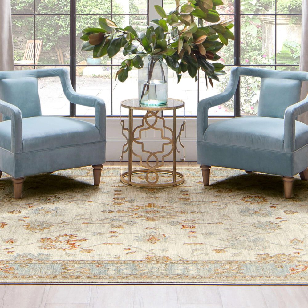 Karastan Adalia Iznik  7&#39;8&quot; x 10&#39;3&quot; Cream Area Rug, , large