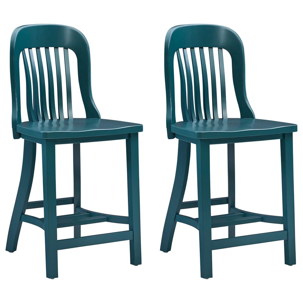 Linon Home Decor Maylen Counter Stool in Dark Green (Set of 2), , large
