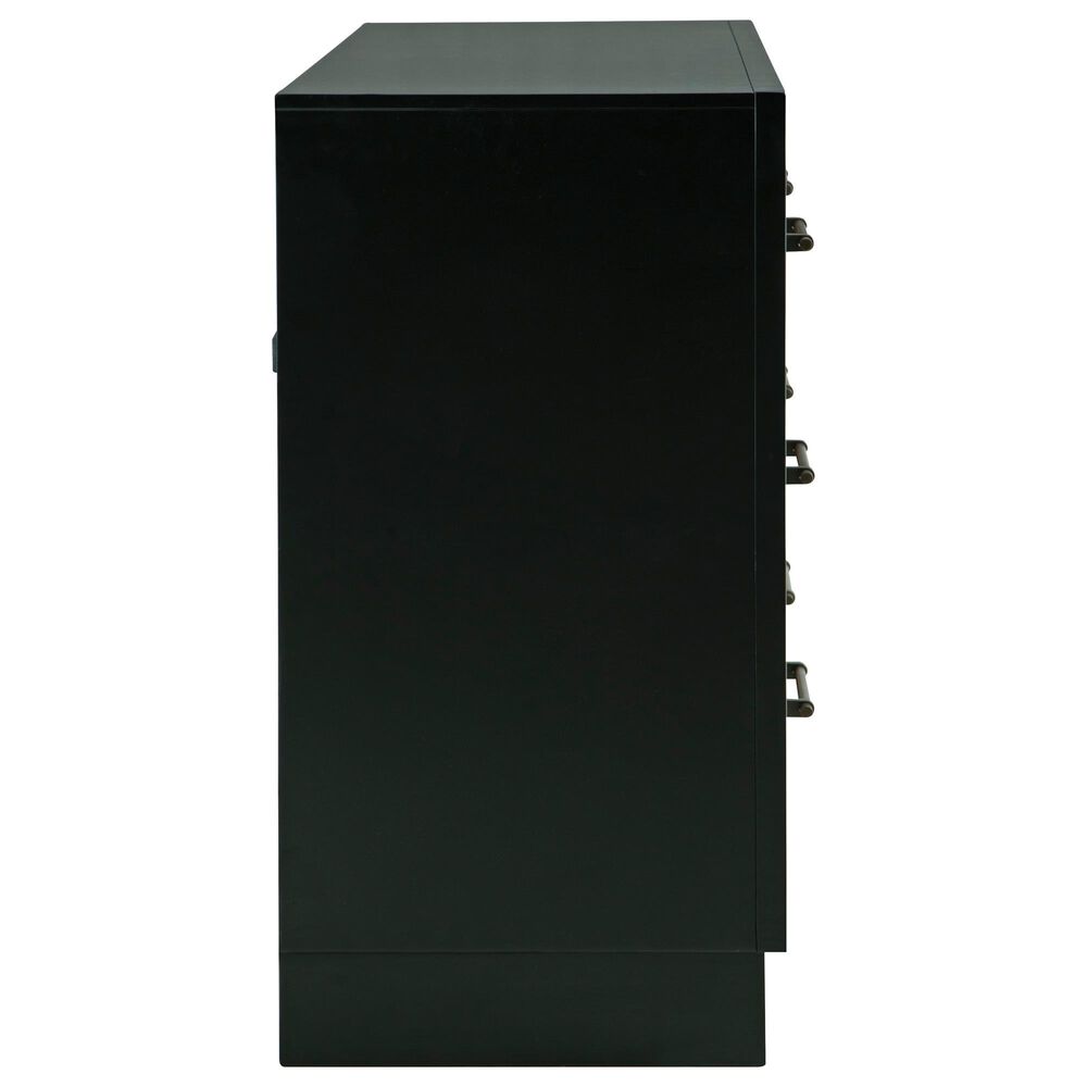 Ashley Kraeburn 6-Drawer Dresser in Brown and Satin Black, , large