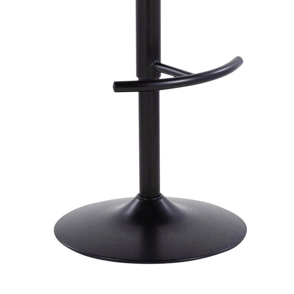 LumiSource Curvo Swivel Adjustable Barstool with Blue Upholstery in Black and Walnut (Set of 2), , large