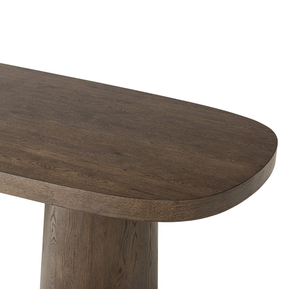 Four Hands Valen Dining Table in Rustic Brown Oak Veneer - Table Only, , large