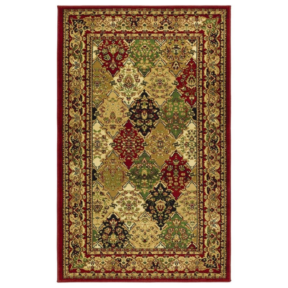 Safavieh Lyndhurst LNH221 4" x 6" Multicolor and Red Area Rug, , large