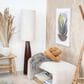 Teak Interiors Ceramic Floor Lamp Linen Shade, , large