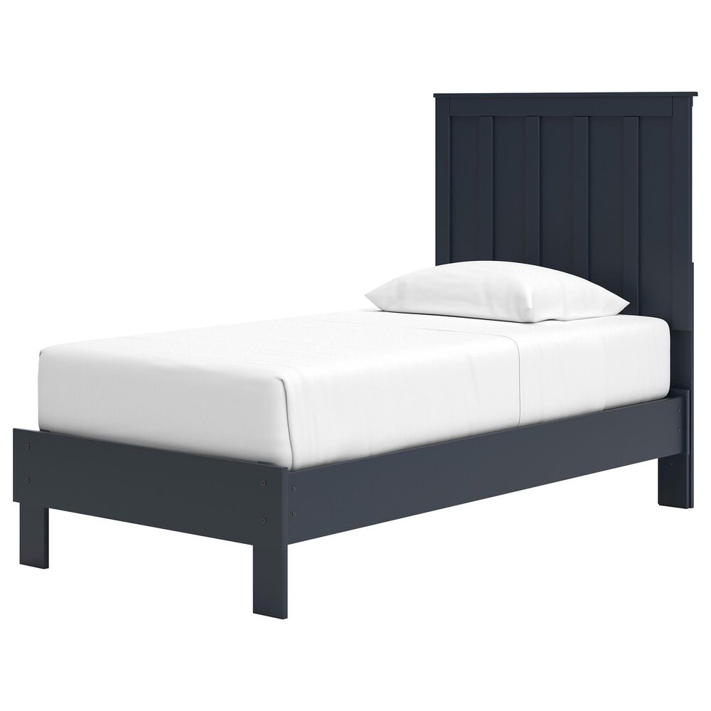 Ashley Simmenfort Twin Platform Bed in Navy Blue, , large