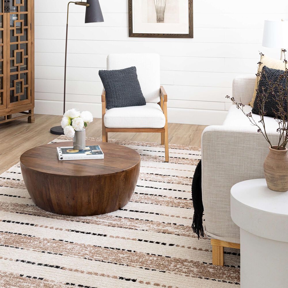 Karastan Traverse Lanes 8&#39; x 10&#39; Tan Area Rug, , large