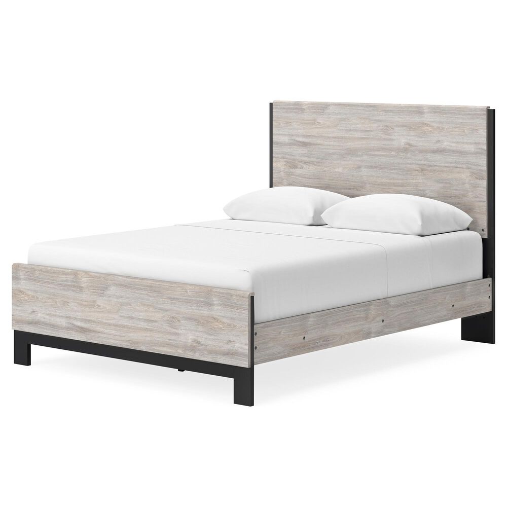 Ashley Vessalli King Bed in Light Gray and Matte Black, , large