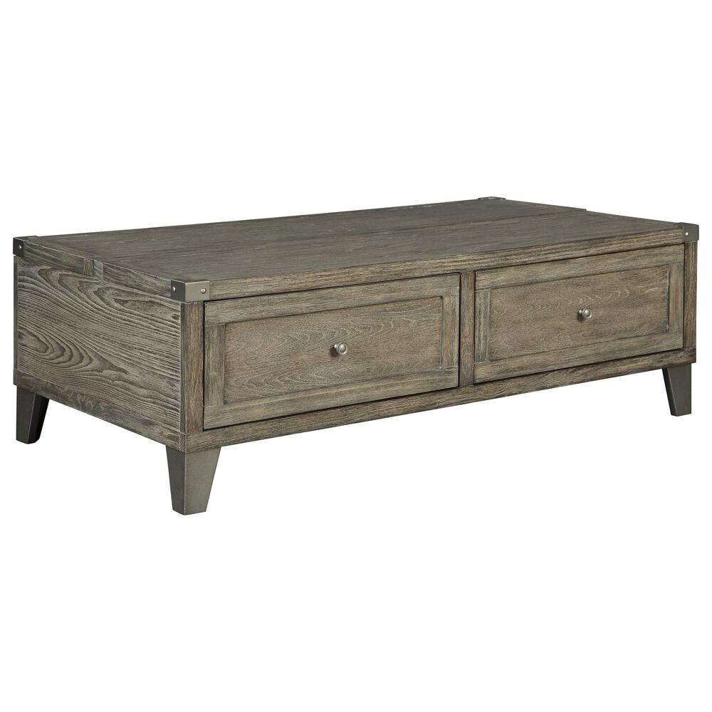 Signature Design by Ashley Chazney Rectangular Lift Top Cocktail Table in Rustic Brown, , large