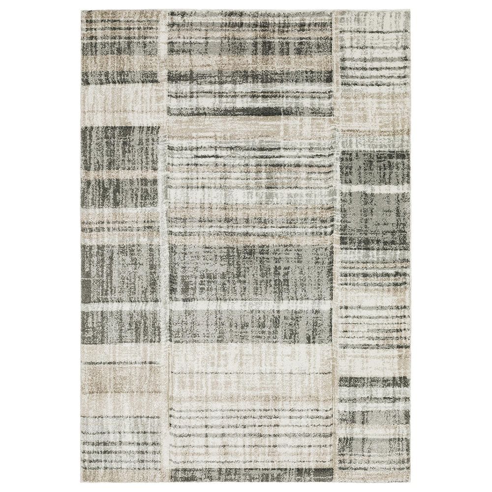 Oriental Weavers Cambria Faded Stripes 6"7" x 9"6" Beige Area Rug, , large