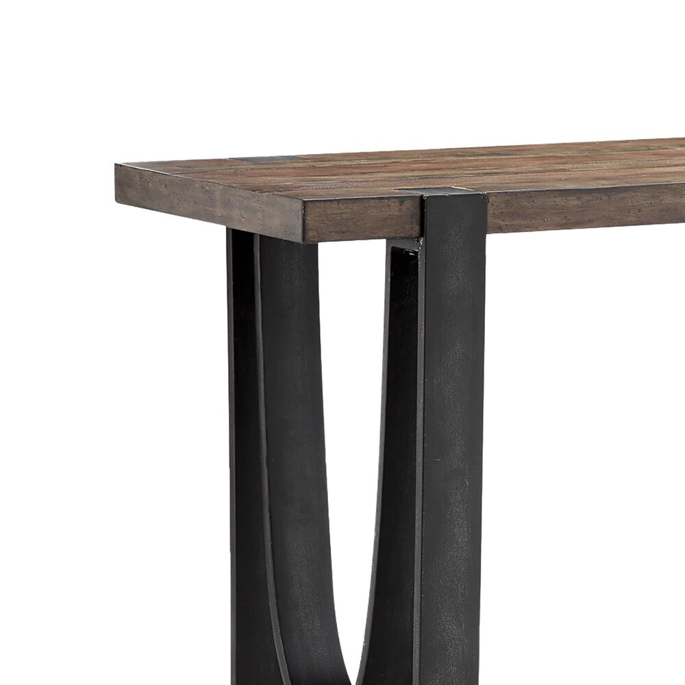 Nicolette Home Bowden Sofa Table in Rustic Honey and Distressed Iron, , large