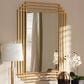 Baxton Studio Kalinda Rectangular Accent Wall Mirror in Antique Gold, , large