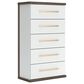 Ashley Kendanport 5-Drawer Chest in Dark Brown and Matte White, , large