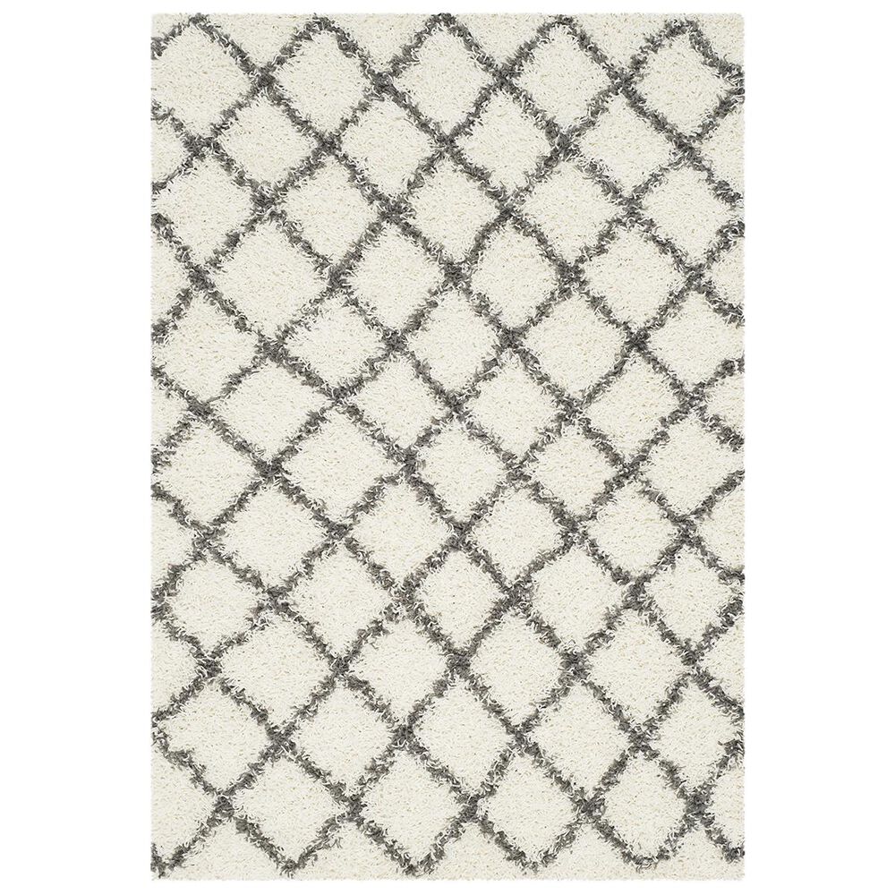 Safavieh Dallas Shag SGD258H-4 4" x 6" Ivory/Dark Grey Area Rug, , large