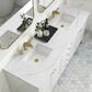 James Martin Vanities Chicago 72" Double Bathroom Vanity in Glossy White with 3 cm Ethereal Noctis Quartz Top and Rectangular Sinks, , large