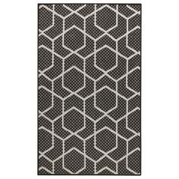 Nourison Horizon HOZ01 Black 3" x 5" Indoor/Outdoor Area Rug, , large