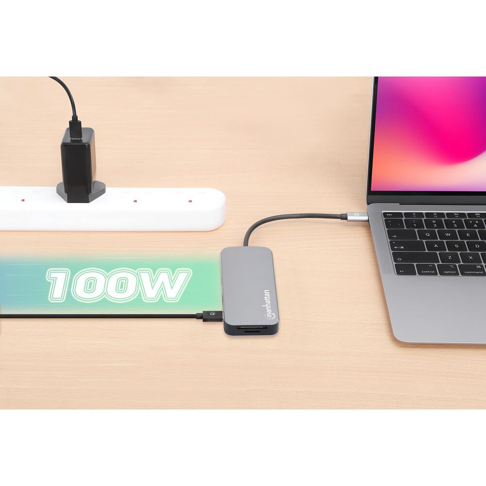 Manhattan USB-C 8-In-1 Docking Station with Power Delivery, , large