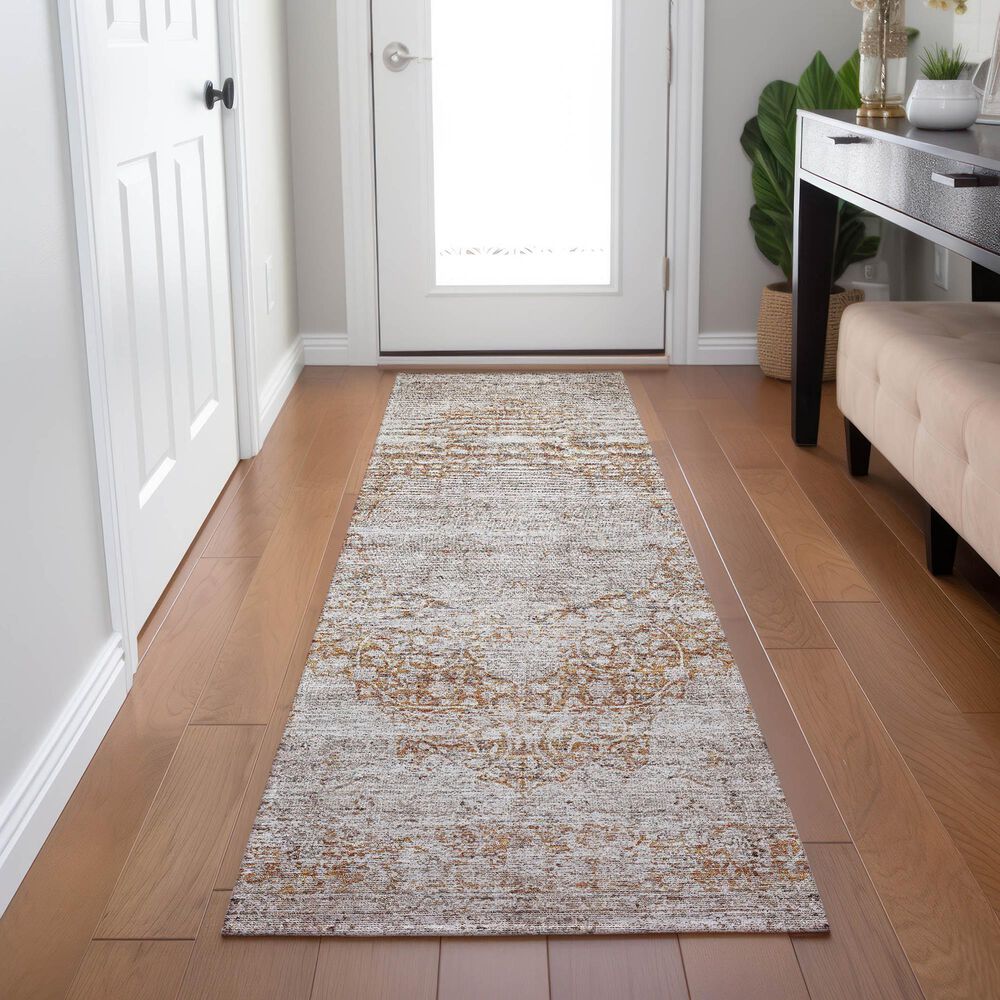 Dalyn Rug Company Karaj KJ8 2&#39;3&quot; x 7&#39;6&quot; Copper Indoor/Outdoor Runner, , large