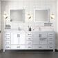 Lexora Home Jacques 84" Double Bathroom Vanity Cabinet Only in Distressed Grey and 34" Mirrors, , large
