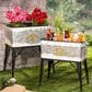 The Gerson Company Assorted Planter with Stand in Grey and Antiqued White (Set of 2), , large