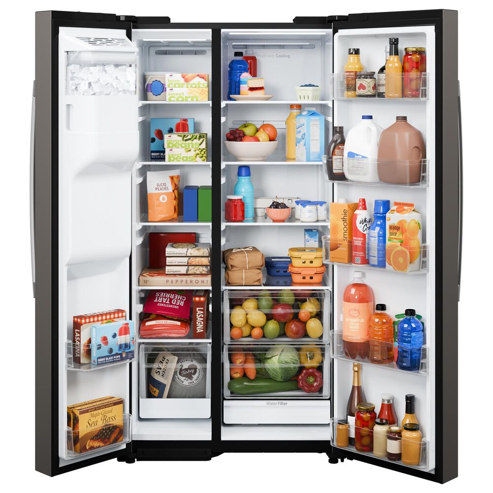 GE Appliances 24 Cu. Ft. Counter-Depth Side-By-Side Refrigerator in Fingerprint Resistant Slate, , large