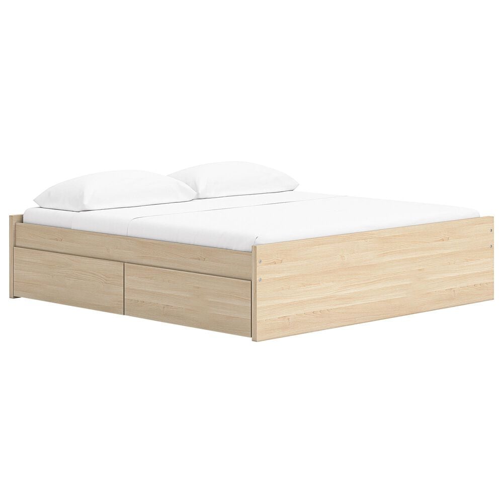 Ashley Onita King Platform Bed with 2 Side Storage in Natural, , large