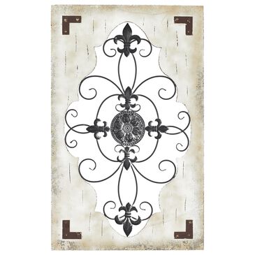 Maple and Jade 42" x 26" Rustic Window Frame Wall Decor in Cream and Black, , large