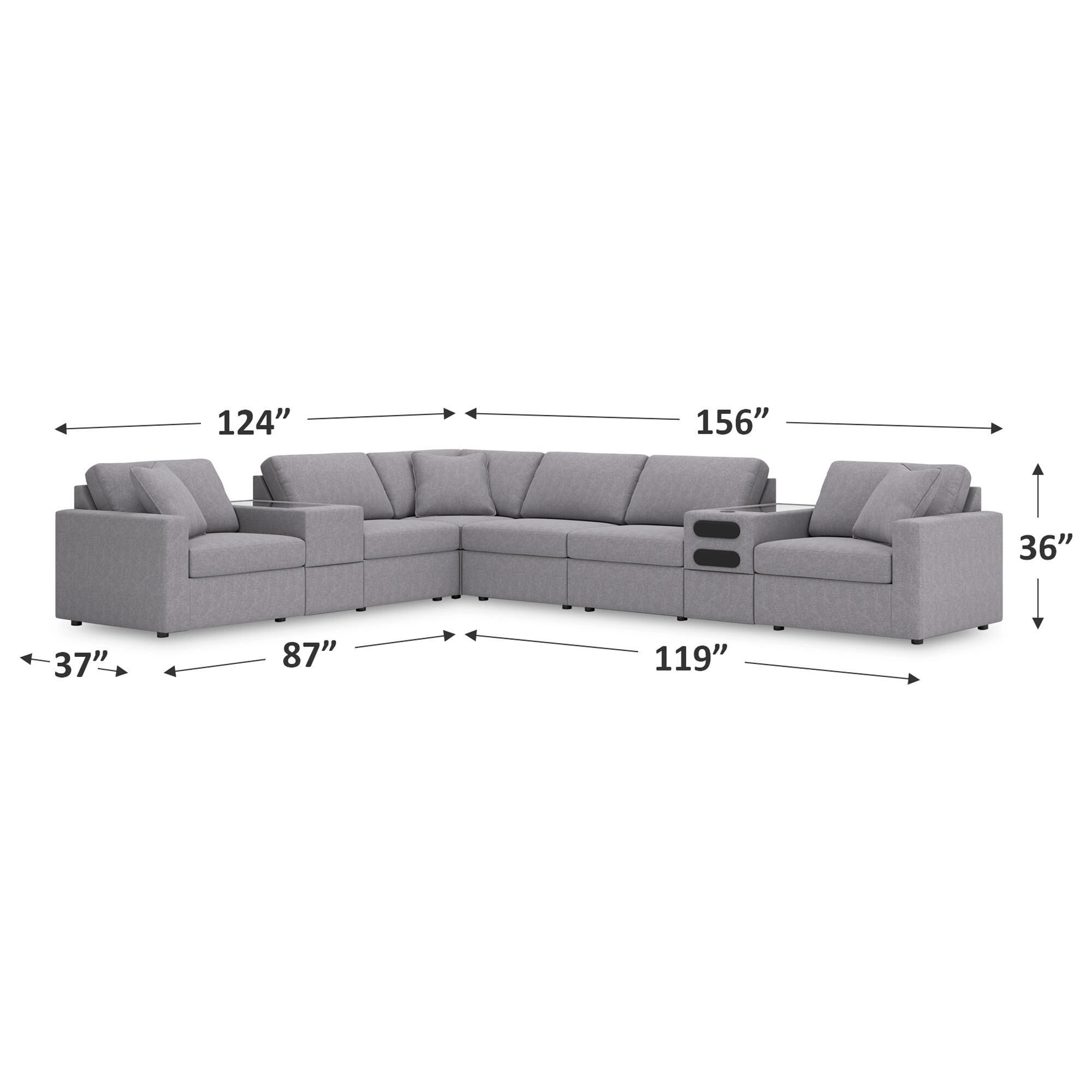 Ashley Modmax 8-Piece Reversible L-Shaped Sectional with Storage