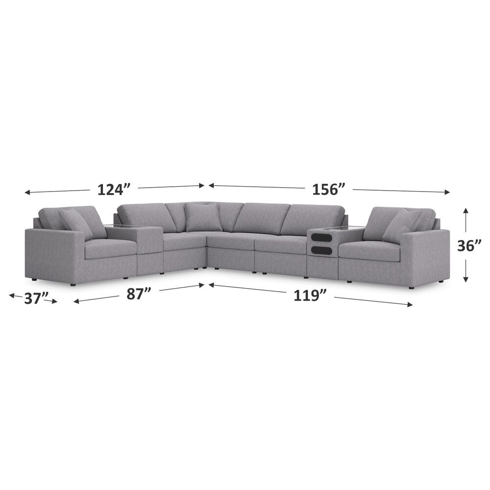Ashley Modmax 8-Piece Reversible L-Shaped Sectional with Storage and Audio Consoles in Granite, , large