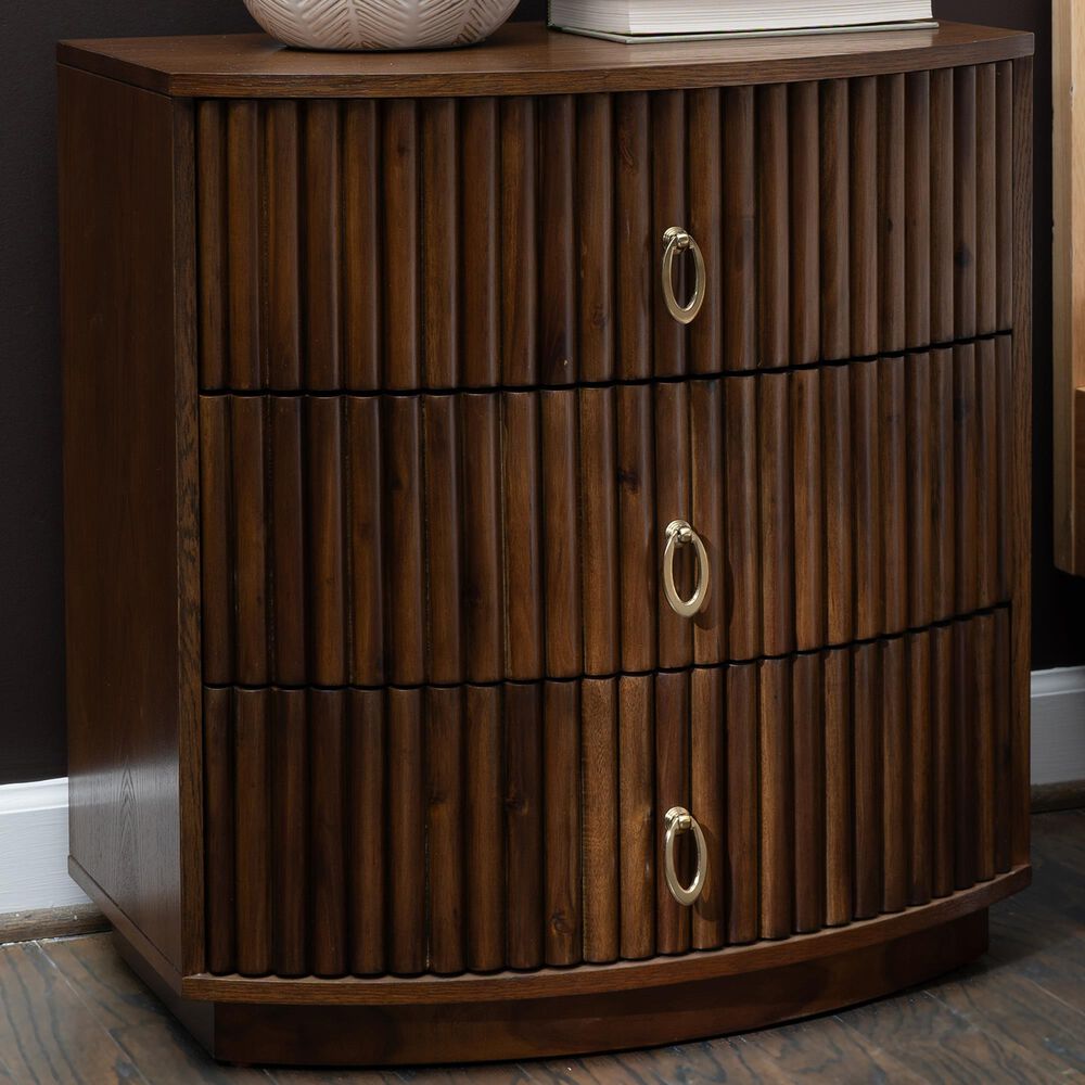 Linon Home Decor Chantel 3-Drawer Nightstand in Walnut, , large