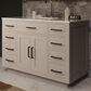 Lexora Home Abbey 48" Single Bathroom Vanity in White Oak with 2 cm White Carrara Marble Top and Rectangular Sink, , large